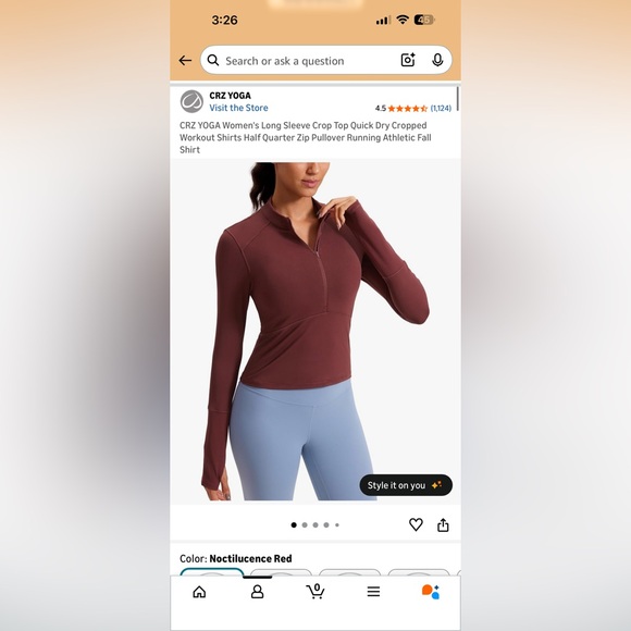 CRZ YOGA cropped quarter zip - Picture 4 of 4